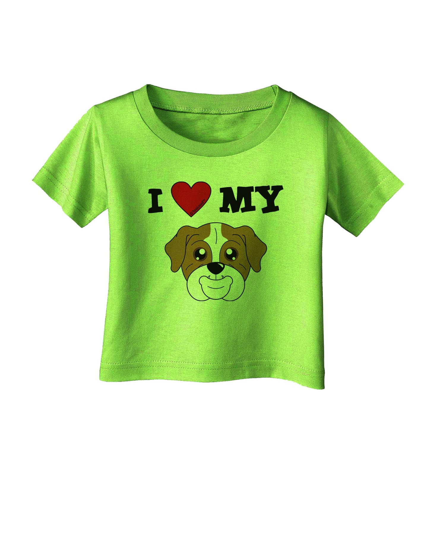 I Heart My - Cute Bulldog - Red Infant T-Shirt by TooLoud-Infant T-Shirt-TooLoud-Lime-Green-06-Months-Davson Sales