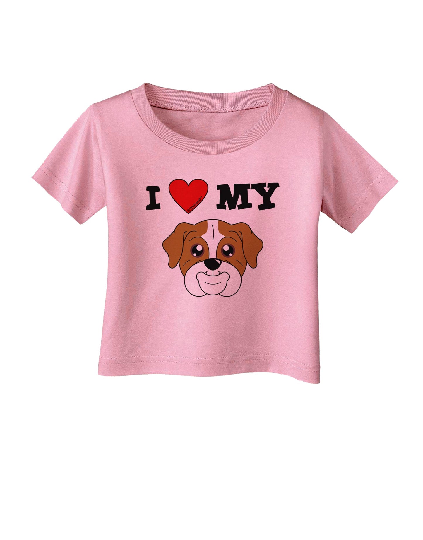 I Heart My - Cute Bulldog - Red Infant T-Shirt by TooLoud-Infant T-Shirt-TooLoud-Candy-Pink-06-Months-Davson Sales