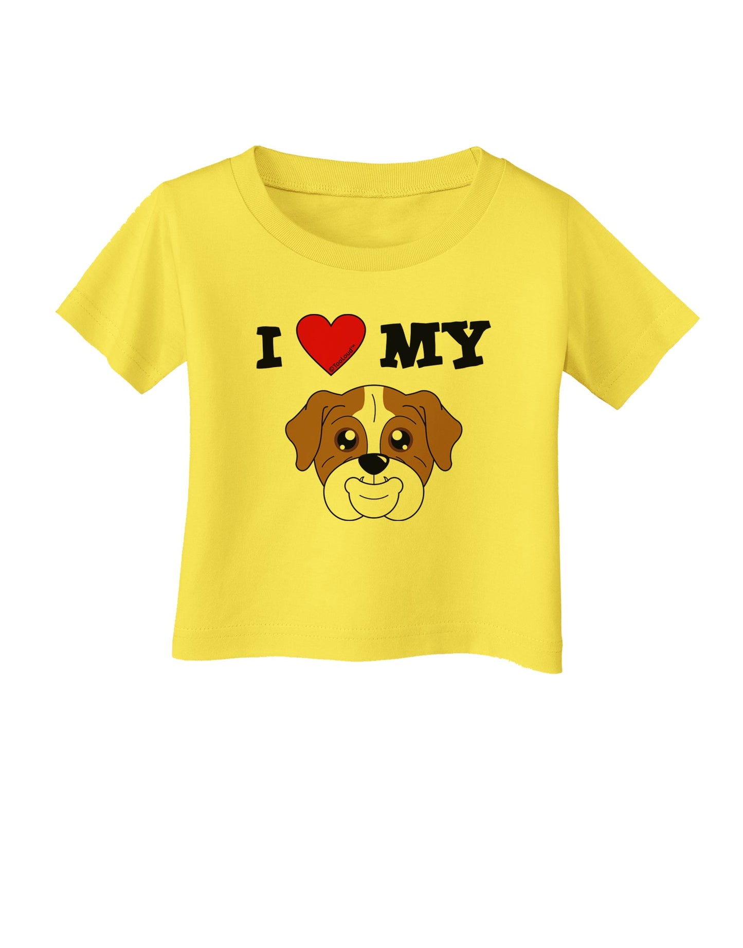 I Heart My - Cute Bulldog - Red Infant T-Shirt by TooLoud-Infant T-Shirt-TooLoud-Yellow-06-Months-Davson Sales