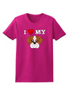 I Heart My - Cute Bulldog - Red Womens Dark T-Shirt by TooLoud-Womens T-Shirt-TooLoud-Hot-Pink-Small-Davson Sales