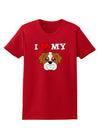 I Heart My - Cute Bulldog - Red Womens Dark T-Shirt by TooLoud-Womens T-Shirt-TooLoud-Red-X-Small-Davson Sales