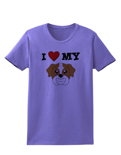 I Heart My - Cute Bulldog - Red Womens T-Shirt by TooLoud-Womens T-Shirt-TooLoud-Violet-X-Small-Davson Sales