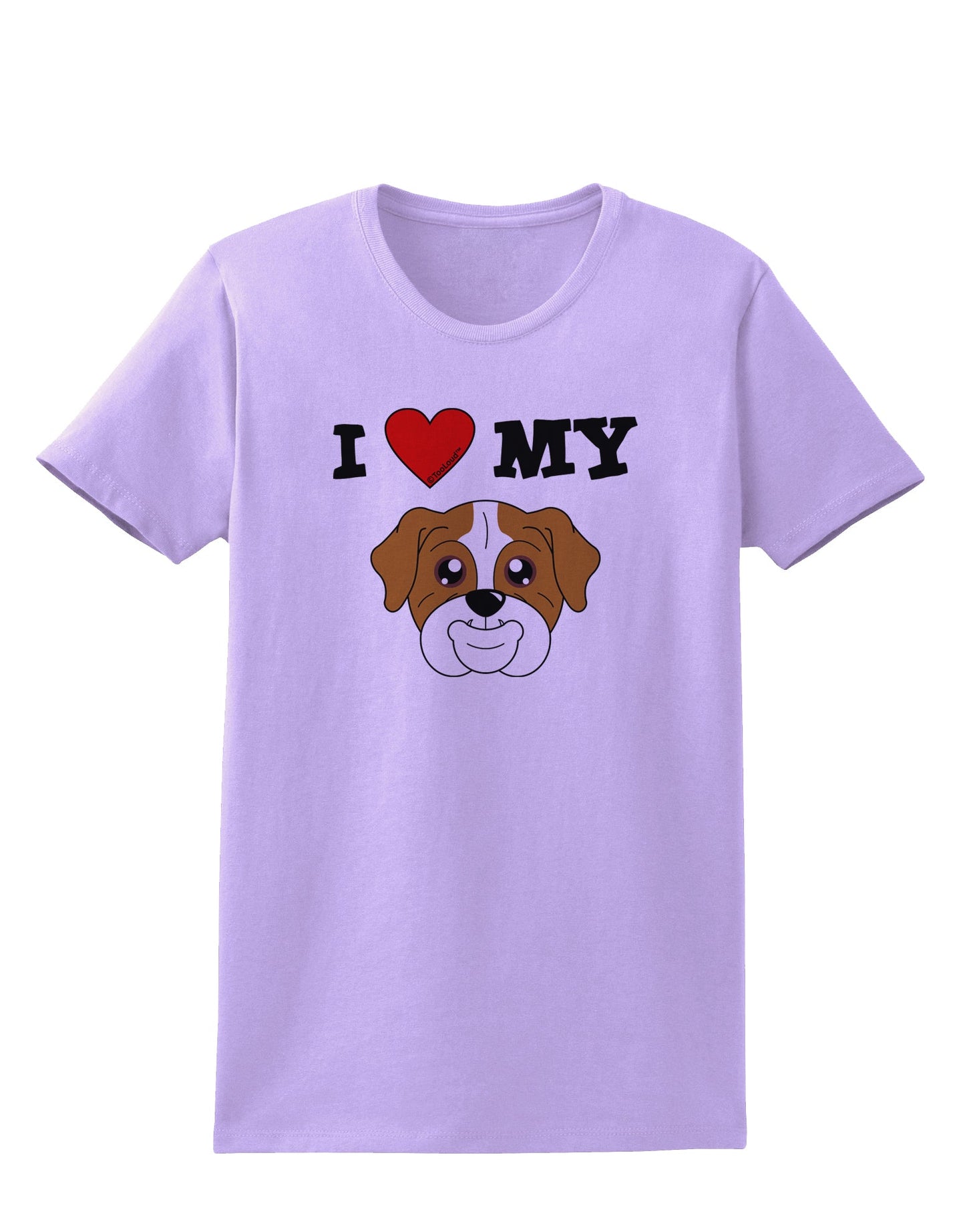 I Heart My - Cute Bulldog - Red Womens T-Shirt by TooLoud-Womens T-Shirt-TooLoud-Lavender-X-Small-Davson Sales