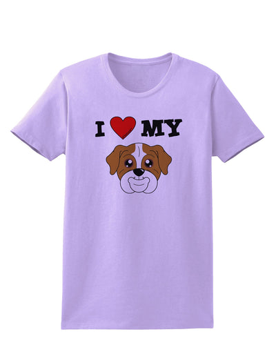 I Heart My - Cute Bulldog - Red Womens T-Shirt by TooLoud-Womens T-Shirt-TooLoud-Lavender-X-Small-Davson Sales