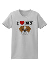 I Heart My - Cute Bulldog - Red Womens T-Shirt by TooLoud-Womens T-Shirt-TooLoud-AshGray-X-Small-Davson Sales