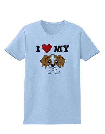 I Heart My - Cute Bulldog - Red Womens T-Shirt by TooLoud-Womens T-Shirt-TooLoud-Light-Blue-X-Small-Davson Sales