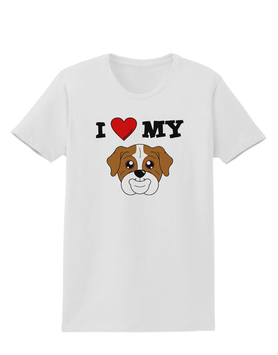 I Heart My - Cute Bulldog - Red Womens T-Shirt by TooLoud-Womens T-Shirt-TooLoud-White-X-Small-Davson Sales