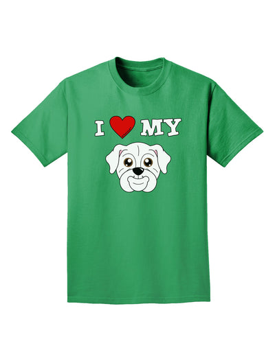 I Heart My - Cute Bulldog - White Adult Dark T-Shirt by TooLoud-Mens T-Shirt-TooLoud-Kelly-Green-Small-Davson Sales