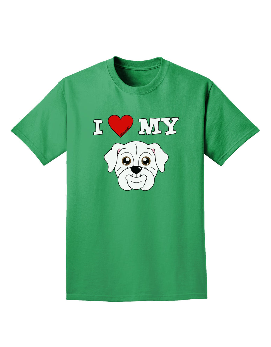 I Heart My - Cute Bulldog - White Adult Dark T-Shirt by TooLoud-Mens T-Shirt-TooLoud-Purple-Small-Davson Sales