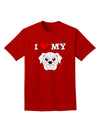 I Heart My - Cute Bulldog - White Adult Dark T-Shirt by TooLoud-Mens T-Shirt-TooLoud-Red-Small-Davson Sales