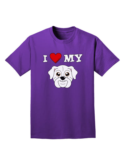 I Heart My - Cute Bulldog - White Adult Dark T-Shirt by TooLoud-Mens T-Shirt-TooLoud-Purple-Small-Davson Sales