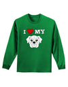 I Heart My - Cute Bulldog - White Adult Long Sleeve Dark T-Shirt by TooLoud-TooLoud-Kelly-Green-Small-Davson Sales