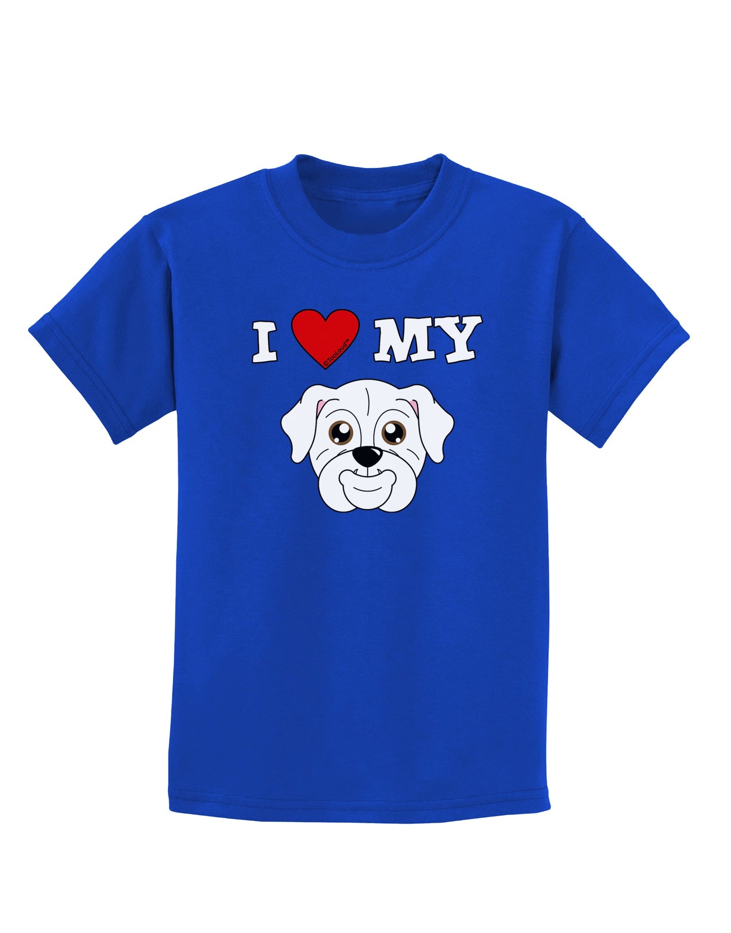I Heart My - Cute Bulldog - White Childrens Dark T-Shirt by TooLoud-Childrens T-Shirt-TooLoud-Royal-Blue-X-Small-Davson Sales