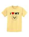 I Heart My - Cute Bulldog - White Childrens T-Shirt by TooLoud-Childrens T-Shirt-TooLoud-Daffodil-Yellow-X-Small-Davson Sales