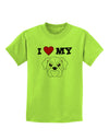 I Heart My - Cute Bulldog - White Childrens T-Shirt by TooLoud-Childrens T-Shirt-TooLoud-Lime-Green-X-Small-Davson Sales