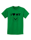 I Heart My - Cute Bulldog - White Childrens T-Shirt by TooLoud-Childrens T-Shirt-TooLoud-Kelly-Green-X-Small-Davson Sales