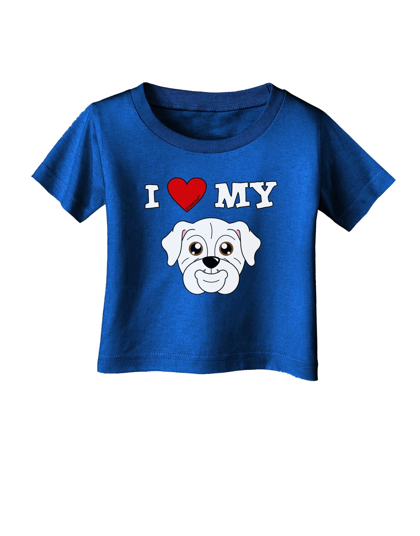 I Heart My - Cute Bulldog - White Infant T-Shirt Dark by TooLoud-Infant T-Shirt-TooLoud-Royal-Blue-06-Months-Davson Sales