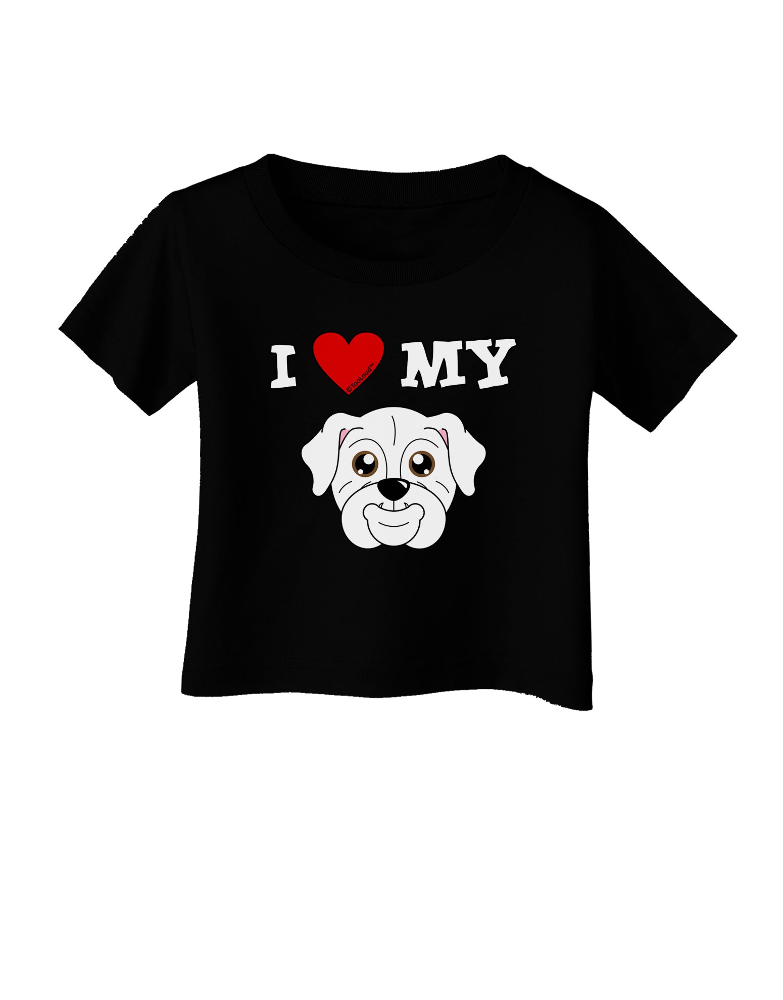 I Heart My - Cute Bulldog - White Infant T-Shirt Dark by TooLoud-Infant T-Shirt-TooLoud-Black-06-Months-Davson Sales