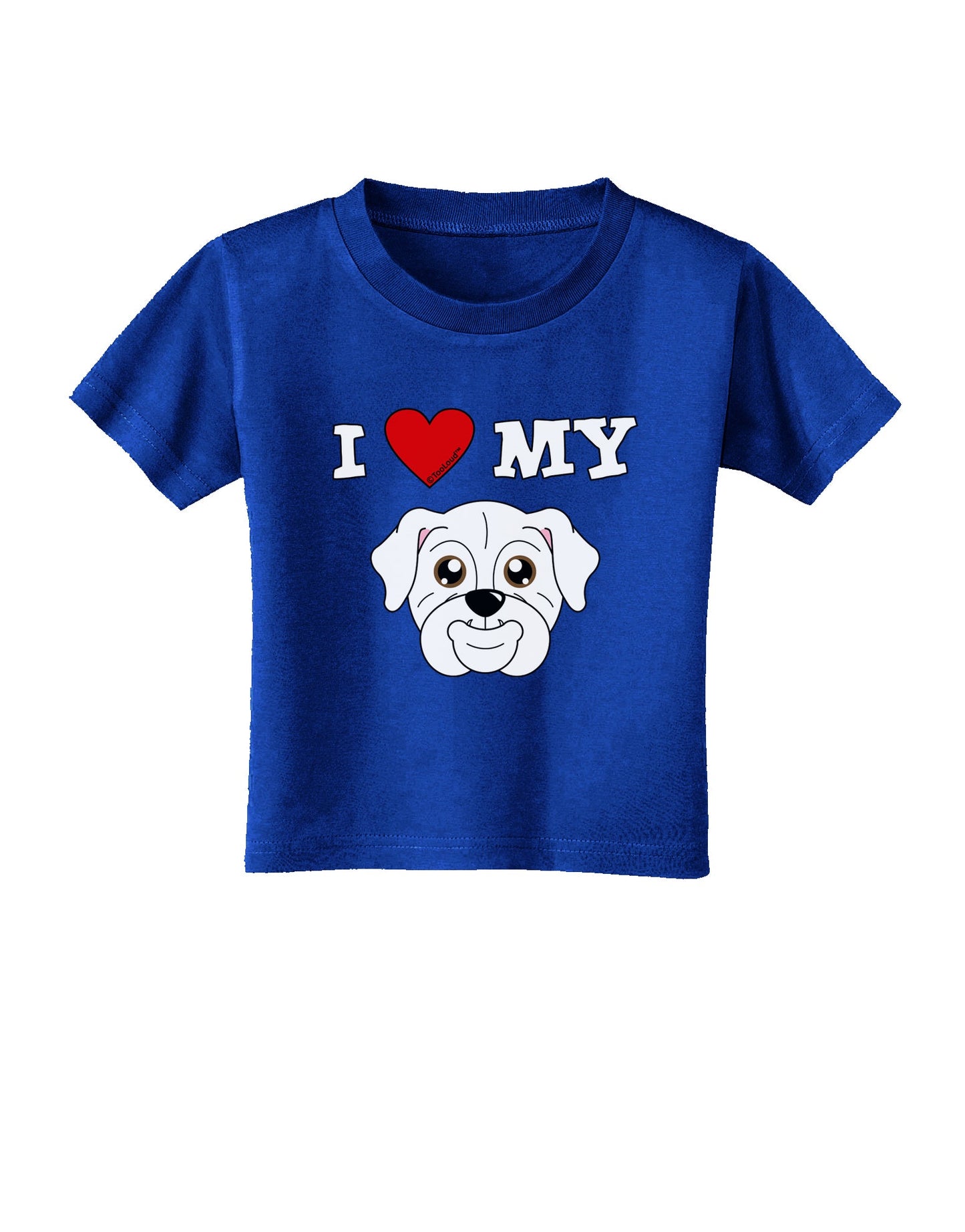 I Heart My - Cute Bulldog - White Toddler T-Shirt Dark by TooLoud-Toddler T-Shirt-TooLoud-Royal-Blue-2T-Davson Sales