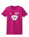 I Heart My - Cute Bulldog - White Womens Dark T-Shirt by TooLoud-Womens T-Shirt-TooLoud-Hot-Pink-Small-Davson Sales