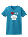 I Heart My - Cute Bulldog - White Womens Dark T-Shirt by TooLoud-Womens T-Shirt-TooLoud-Turquoise-X-Small-Davson Sales