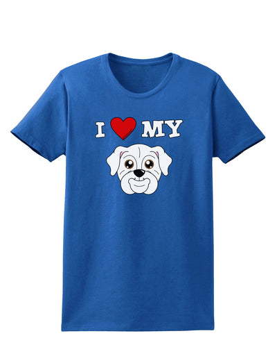 I Heart My - Cute Bulldog - White Womens Dark T-Shirt by TooLoud-Womens T-Shirt-TooLoud-Royal-Blue-X-Small-Davson Sales