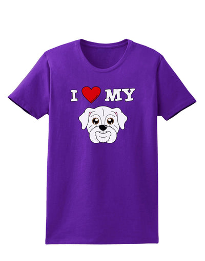 I Heart My - Cute Bulldog - White Womens Dark T-Shirt by TooLoud-Womens T-Shirt-TooLoud-Purple-X-Small-Davson Sales