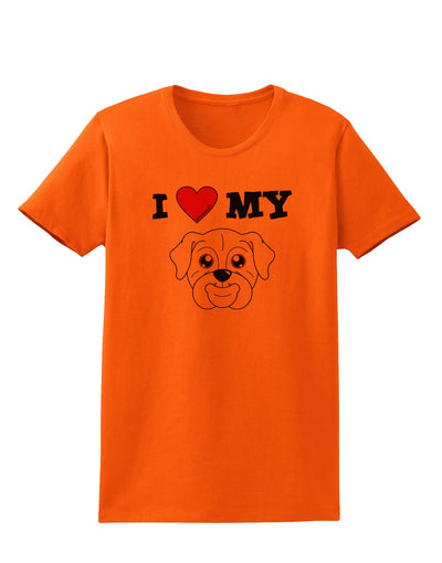 I Heart My - Cute Bulldog - White Womens T-Shirt by TooLoud-Womens T-Shirt-TooLoud-Orange-X-Small-Davson Sales