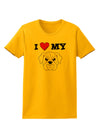 I Heart My - Cute Bulldog - White Womens T-Shirt by TooLoud-Womens T-Shirt-TooLoud-Gold-X-Small-Davson Sales