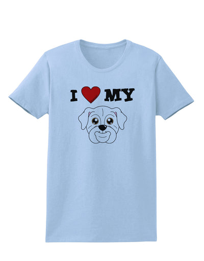 I Heart My - Cute Bulldog - White Womens T-Shirt by TooLoud-Womens T-Shirt-TooLoud-Light-Blue-X-Small-Davson Sales