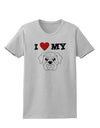 I Heart My - Cute Bulldog - White Womens T-Shirt by TooLoud-Womens T-Shirt-TooLoud-AshGray-X-Small-Davson Sales