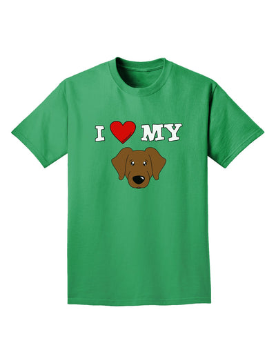 I Heart My - Cute Chocolate Labrador Retriever Dog Adult Dark T-Shirt by TooLoud-Mens T-Shirt-TooLoud-Kelly-Green-Small-Davson Sales