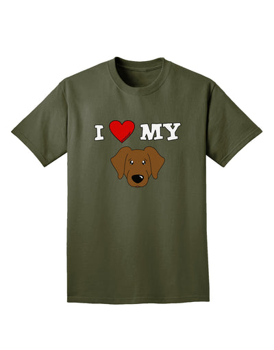 I Heart My - Cute Chocolate Labrador Retriever Dog Adult Dark T-Shirt by TooLoud-Mens T-Shirt-TooLoud-Military-Green-Small-Davson Sales