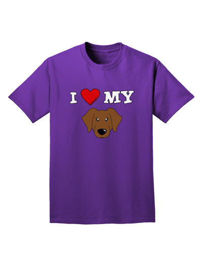 I Heart My - Cute Chocolate Labrador Retriever Dog Adult Dark T-Shirt by TooLoud-Mens T-Shirt-TooLoud-Purple-Small-Davson Sales