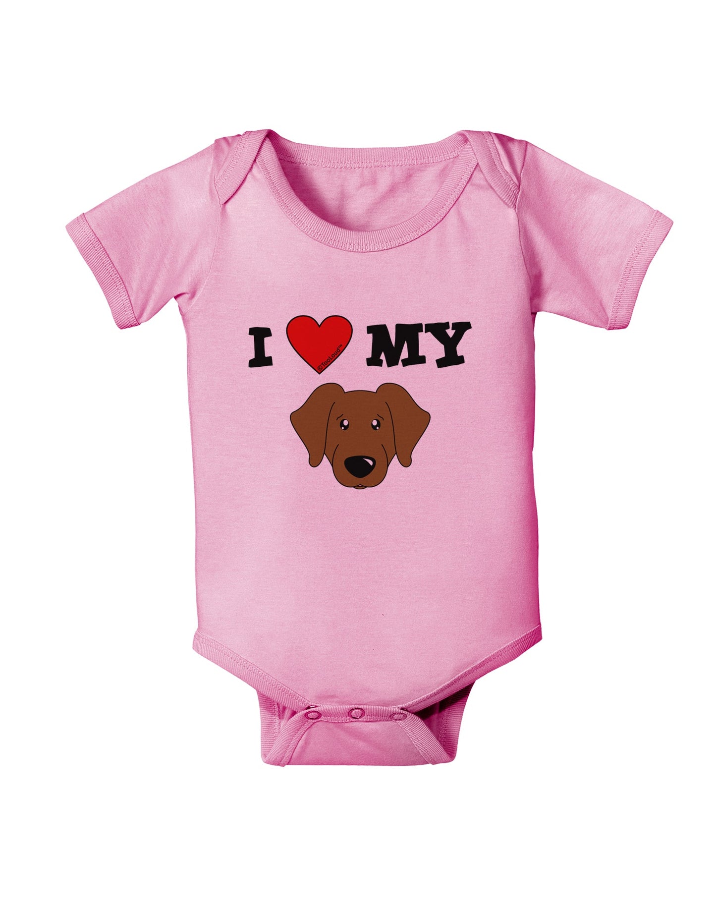 I Heart My - Cute Chocolate Labrador Retriever Dog Baby Romper Bodysuit by TooLoud-Baby Romper-TooLoud-Light-Pink-06-Months-Davson Sales