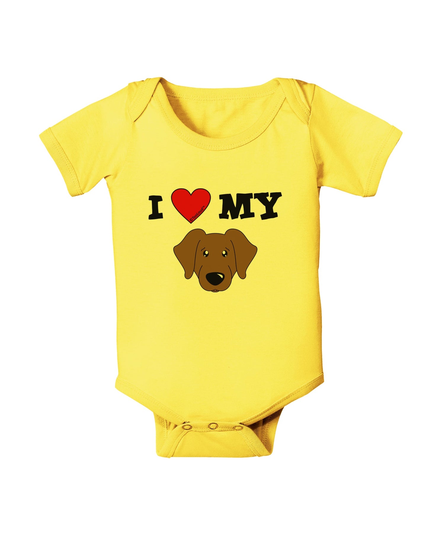 I Heart My - Cute Chocolate Labrador Retriever Dog Baby Romper Bodysuit by TooLoud-Baby Romper-TooLoud-Yellow-06-Months-Davson Sales