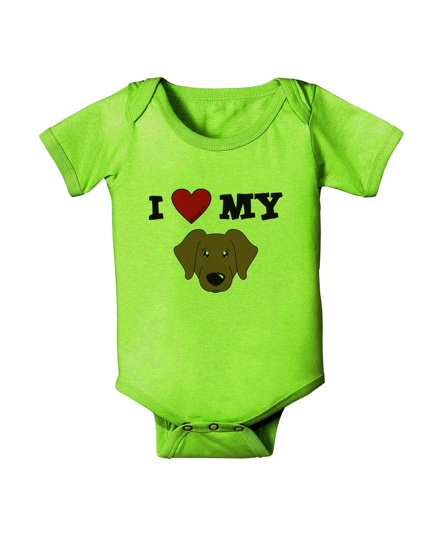 I Heart My - Cute Chocolate Labrador Retriever Dog Baby Romper Bodysuit by TooLoud-Baby Romper-TooLoud-Lime-Green-06-Months-Davson Sales
