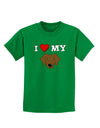 I Heart My - Cute Chocolate Labrador Retriever Dog Childrens Dark T-Shirt by TooLoud-Childrens T-Shirt-TooLoud-Kelly-Green-X-Small-Davson Sales