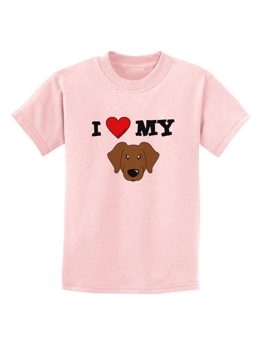 I Heart My - Cute Chocolate Labrador Retriever Dog Childrens T-Shirt by TooLoud-Childrens T-Shirt-TooLoud-White-X-Small-Davson Sales