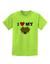 I Heart My - Cute Chocolate Labrador Retriever Dog Childrens T-Shirt by TooLoud-Childrens T-Shirt-TooLoud-Lime-Green-X-Small-Davson Sales