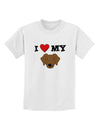 I Heart My - Cute Chocolate Labrador Retriever Dog Childrens T-Shirt by TooLoud-Childrens T-Shirt-TooLoud-White-X-Small-Davson Sales