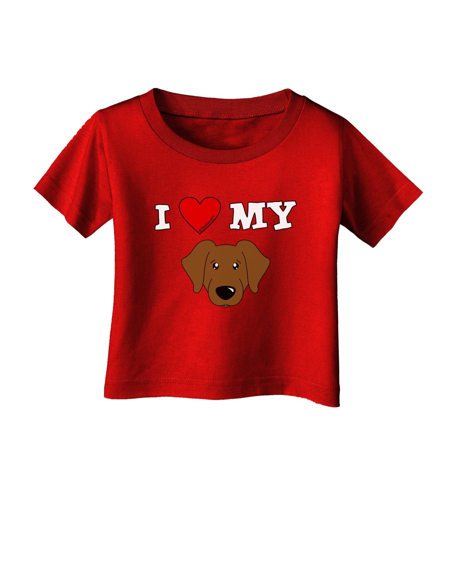 I Heart My - Cute Chocolate Labrador Retriever Dog Infant T-Shirt Dark by TooLoud-Infant T-Shirt-TooLoud-Red-06-Months-Davson Sales