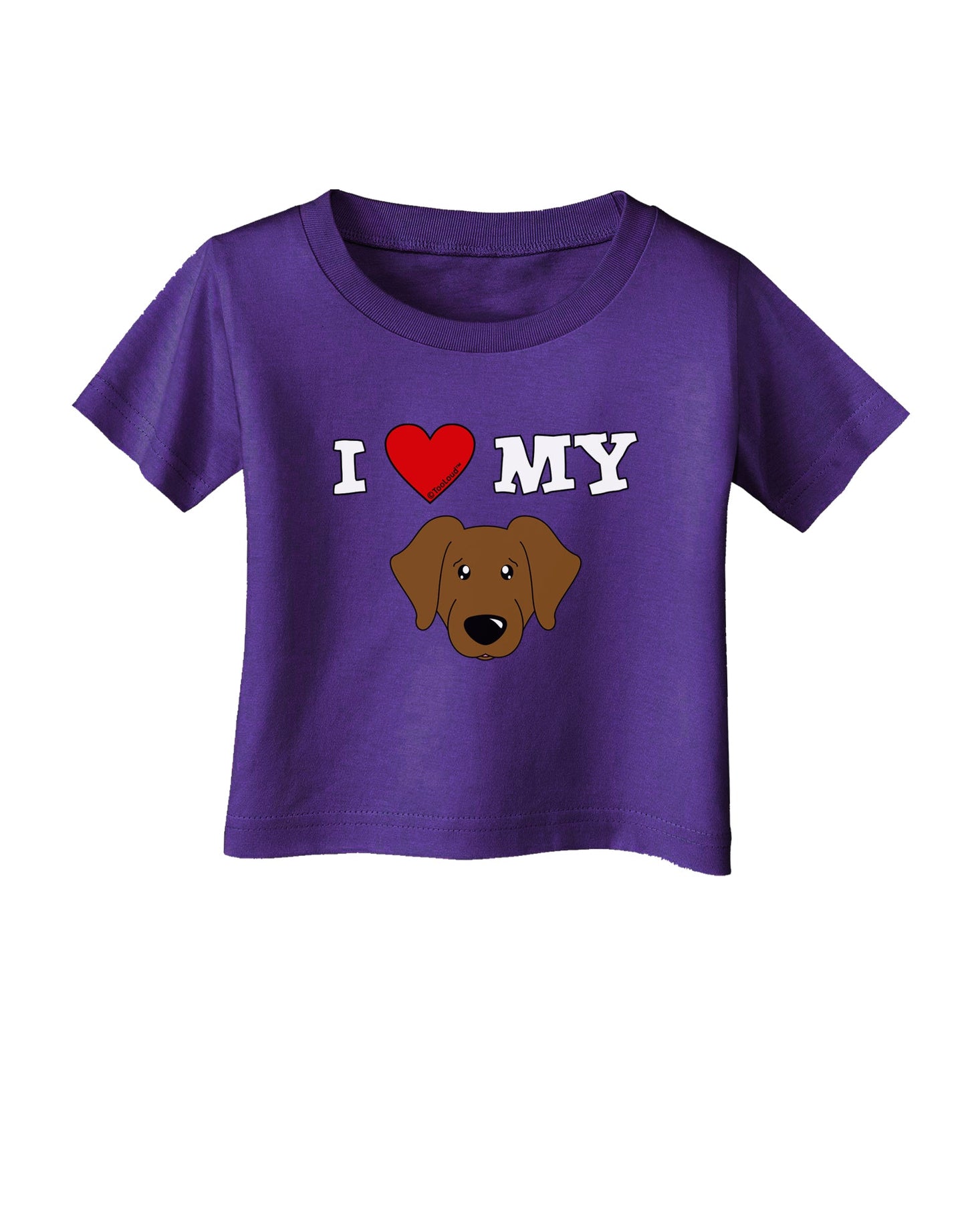 I Heart My - Cute Chocolate Labrador Retriever Dog Infant T-Shirt Dark by TooLoud-Infant T-Shirt-TooLoud-Purple-06-Months-Davson Sales