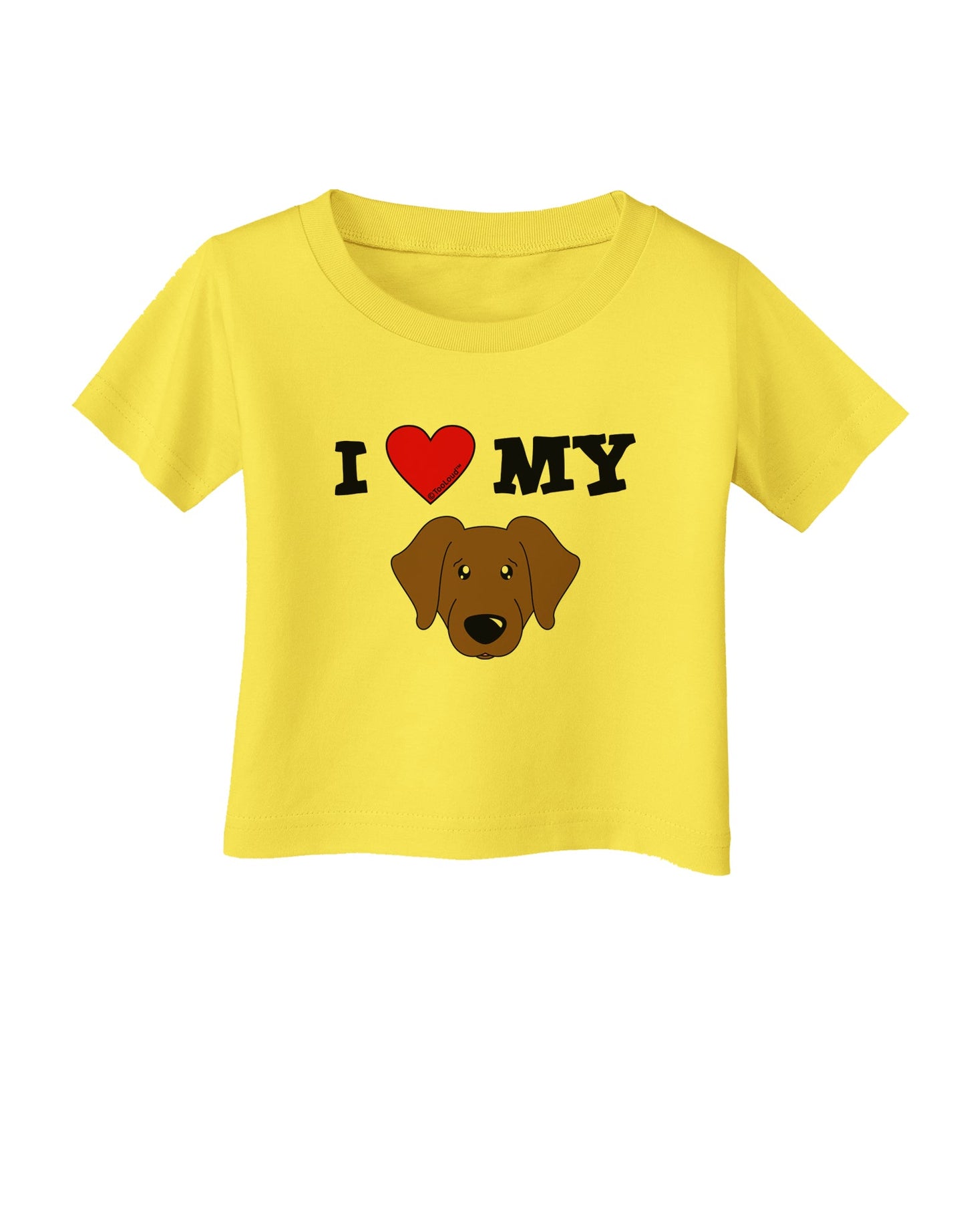 I Heart My - Cute Chocolate Labrador Retriever Dog Infant T-Shirt by TooLoud-Infant T-Shirt-TooLoud-Yellow-06-Months-Davson Sales