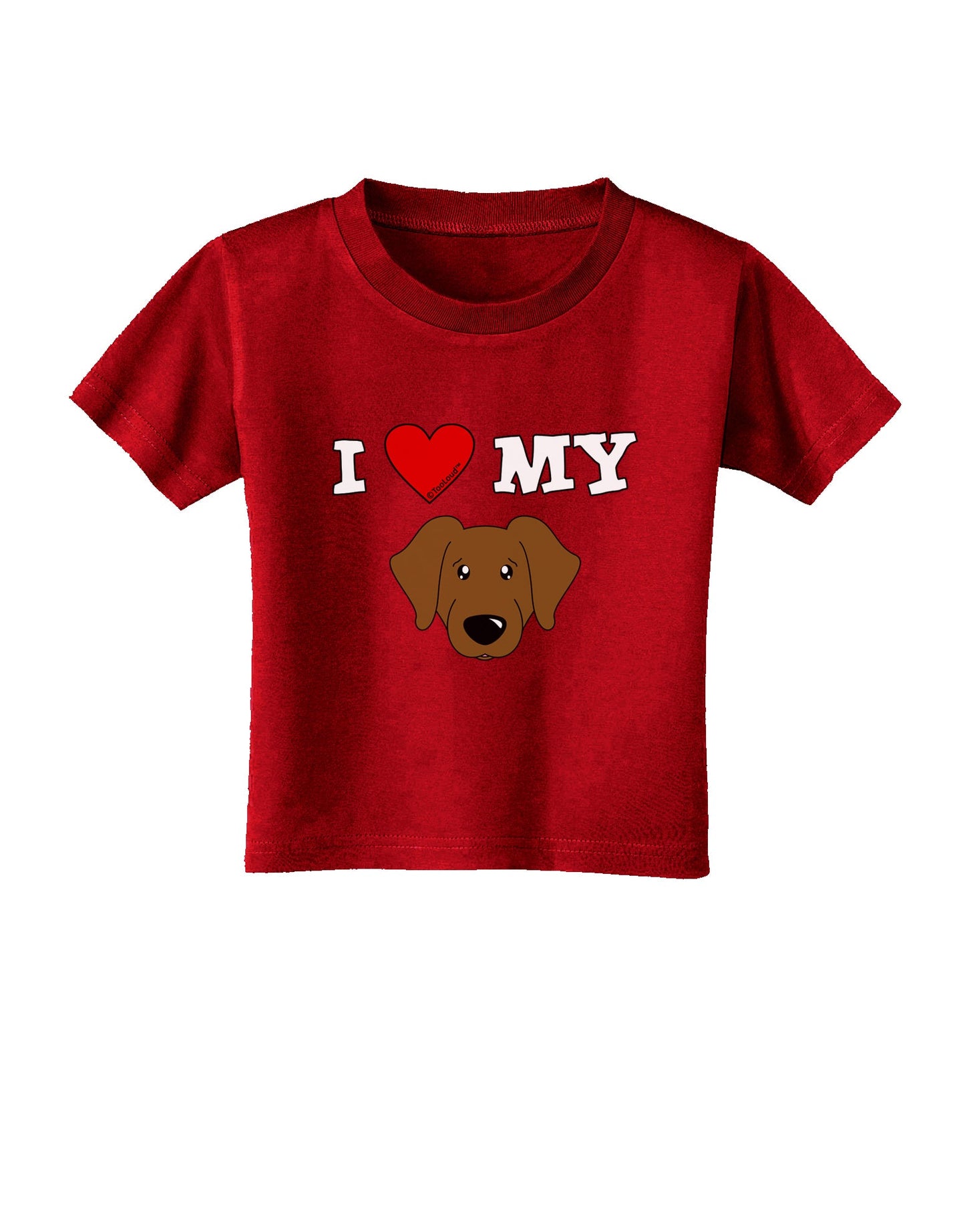 I Heart My - Cute Chocolate Labrador Retriever Dog Toddler T-Shirt Dark by TooLoud-Toddler T-Shirt-TooLoud-Red-2T-Davson Sales