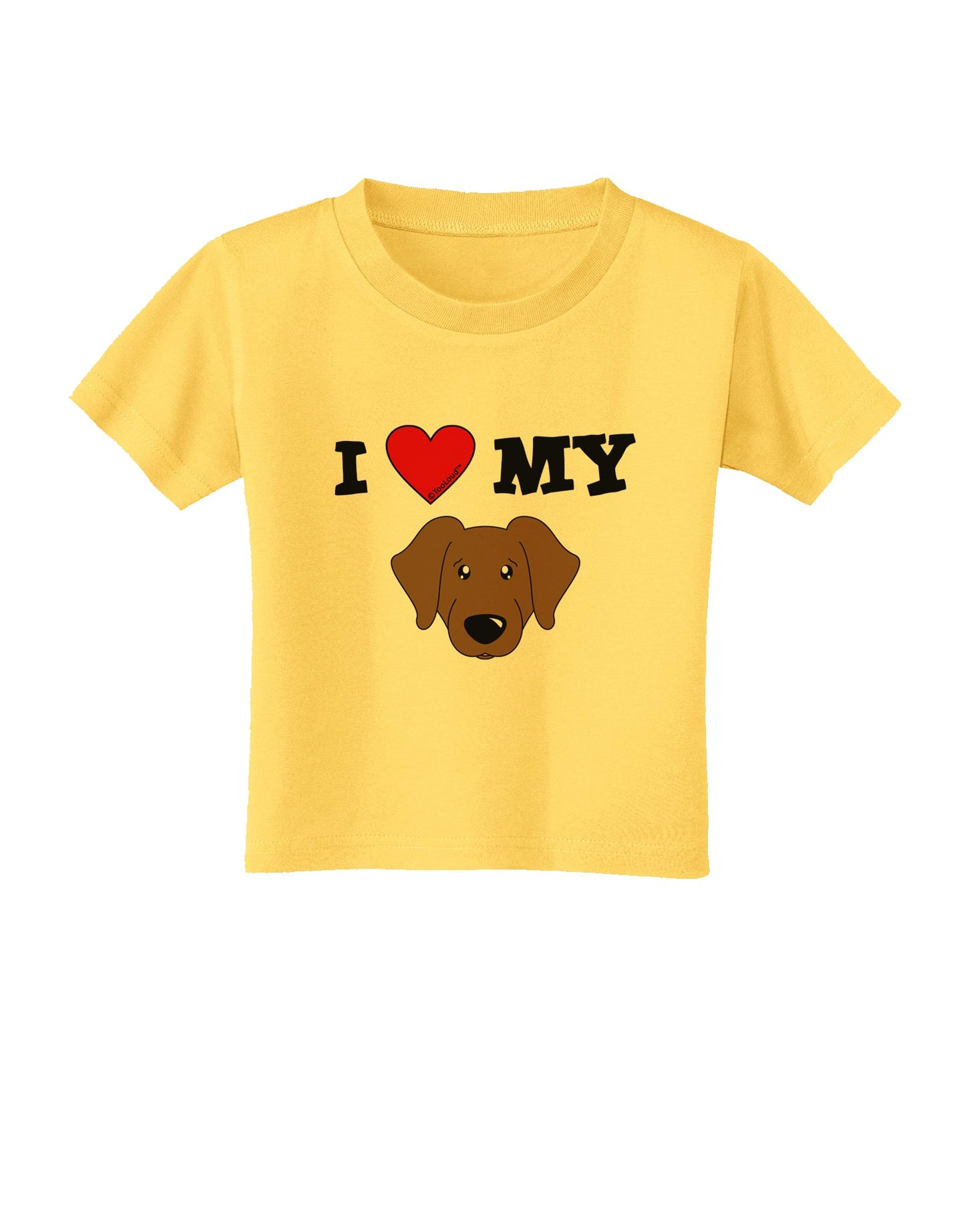 I Heart My - Cute Chocolate Labrador Retriever Dog Toddler T-Shirt by TooLoud-Toddler T-Shirt-TooLoud-Yellow-2T-Davson Sales