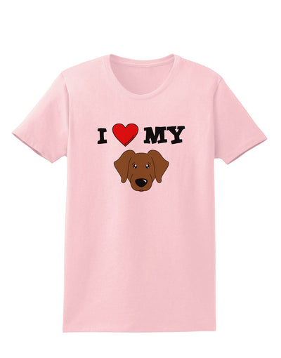 I Heart My - Cute Chocolate Labrador Retriever Dog Womens T-Shirt by TooLoud-Womens T-Shirt-TooLoud-PalePink-X-Small-Davson Sales