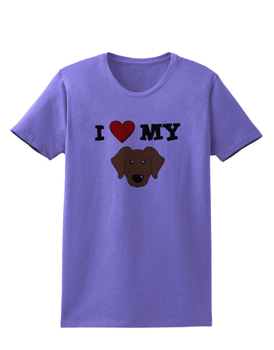 I Heart My - Cute Chocolate Labrador Retriever Dog Womens T-Shirt by TooLoud-Womens T-Shirt-TooLoud-Violet-X-Small-Davson Sales