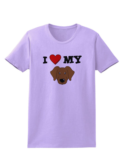 I Heart My - Cute Chocolate Labrador Retriever Dog Womens T-Shirt by TooLoud-Womens T-Shirt-TooLoud-Lavender-X-Small-Davson Sales