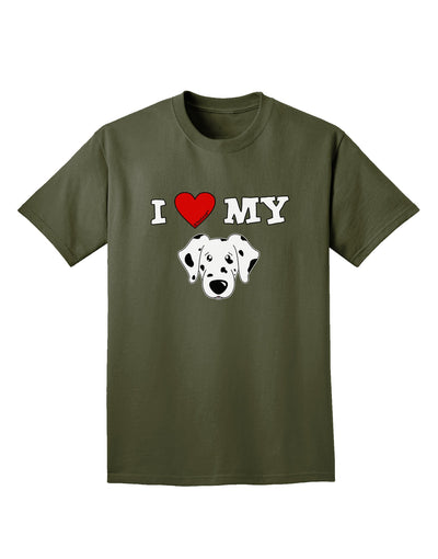 I Heart My - Cute Dalmatian Dog Adult Dark T-Shirt by TooLoud-Mens T-Shirt-TooLoud-Military-Green-Small-Davson Sales